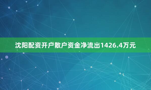 沈阳配资开户散户资金净流出1426.4万元
